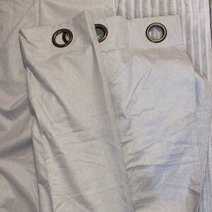 Long Beige Blackout Curtains x2 Panels